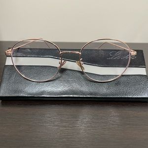 Blue light blocking glasses.  No prescription